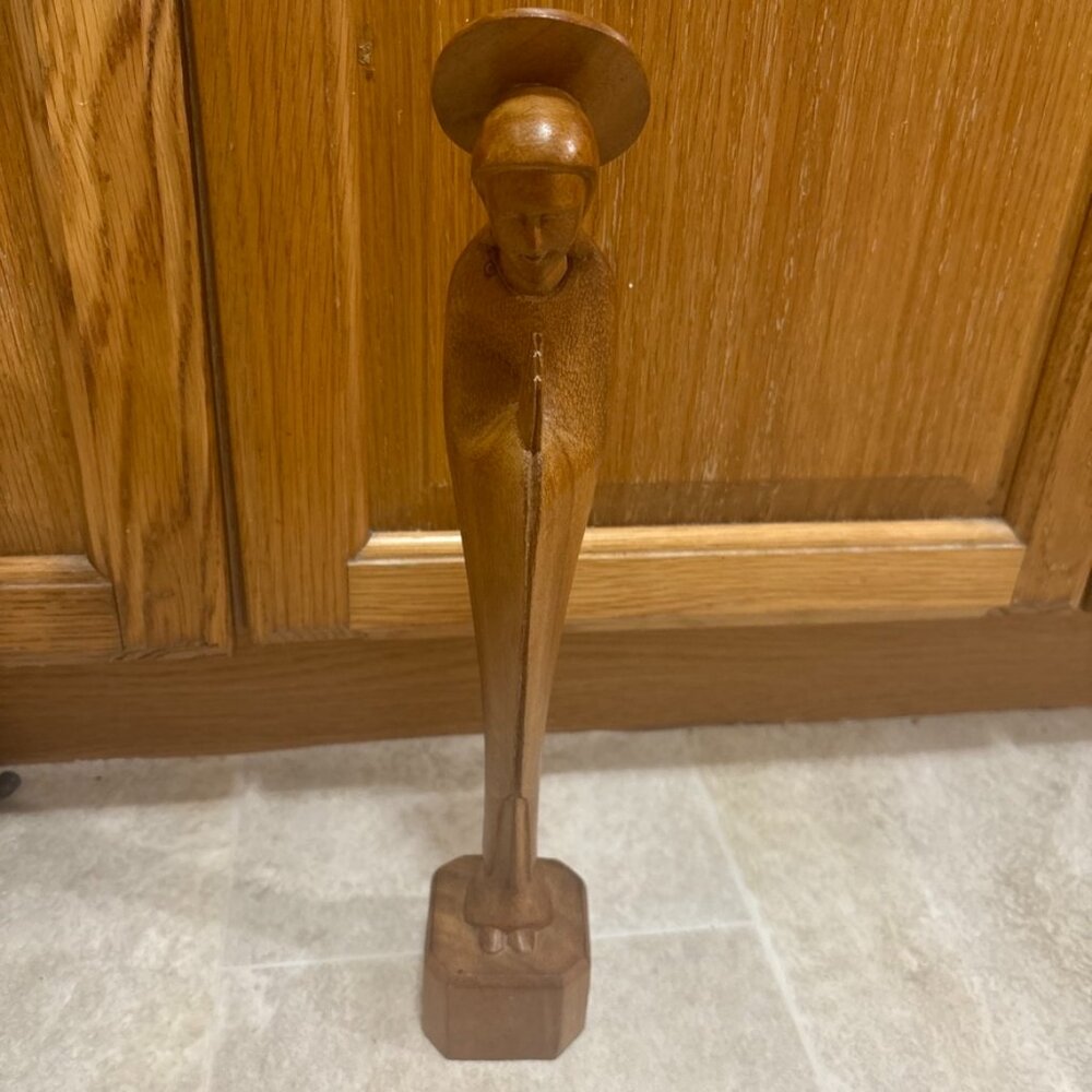 Hand Carved Religious Madonna Virgin Mary Figurine 14 Inches Tall